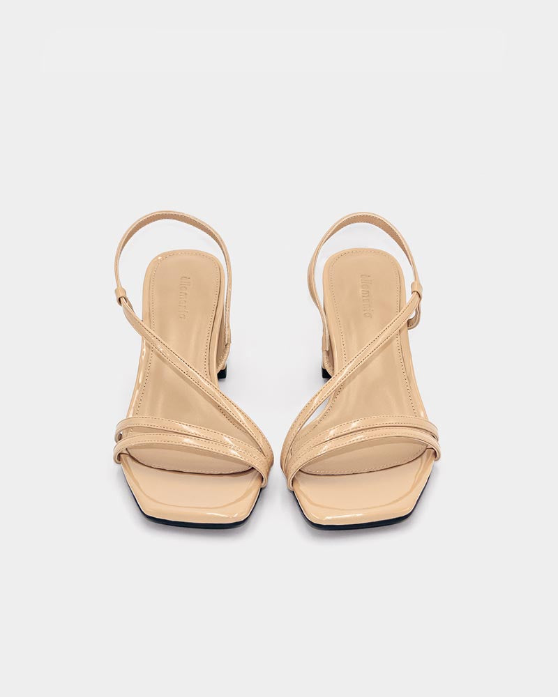 Nude leather strappy sandals