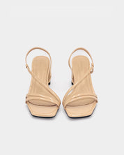Nude leather strappy sandals