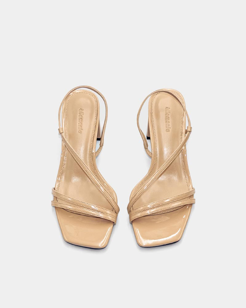 Heeled strappy sandals with leather insole