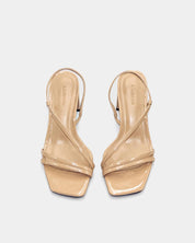 Heeled strappy sandals with leather insole