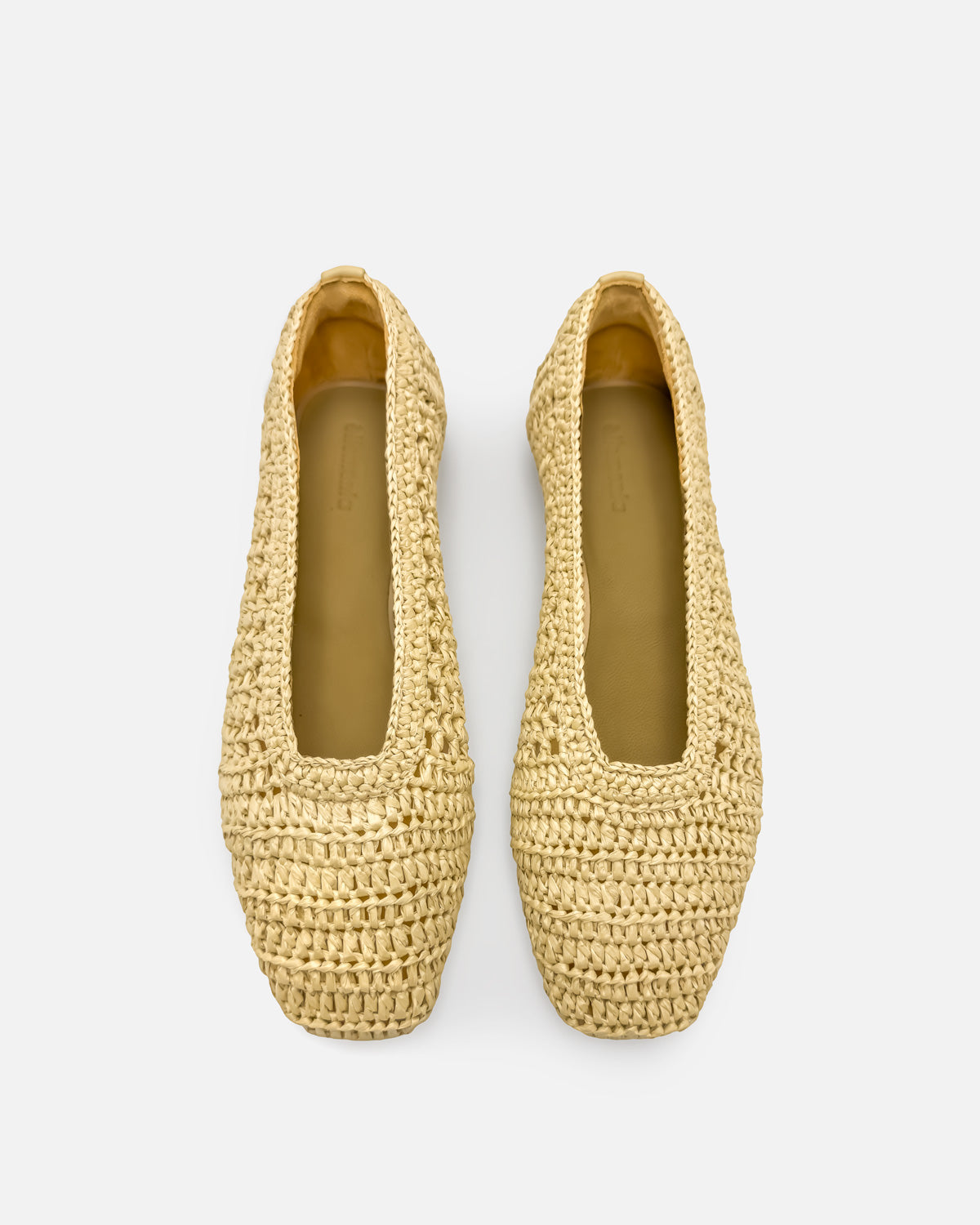 Raffia woven ballet flats for women with cushioned footbed Australia