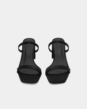 satin sandals with block heel for all-night comfort