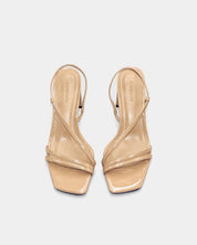 Beige Strappy block heel sandal  wide fit Australia