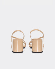 Beige slingback block heel strappy sandal Australia