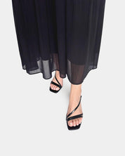Black srappy block heel sandals wide fit Australia 