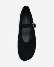 suede ballet flats crafted from black soft and supple leather