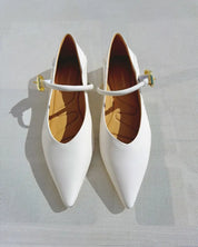 White Mary Jane Shoes in Calfskin