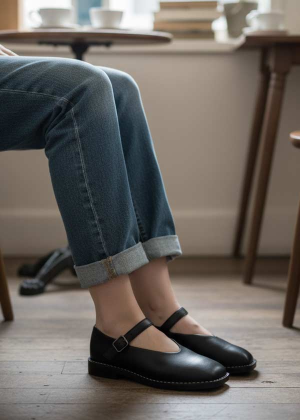 women's Mary Janes In leather