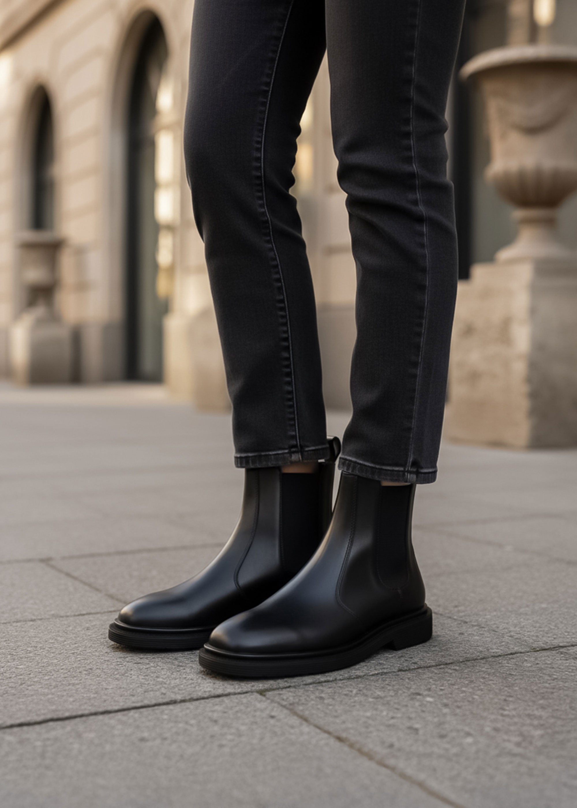 Black leather ankle boots for women Chelsea boots Australia