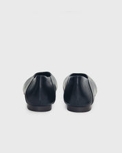 comfortable work flats for ladies in black calfskin