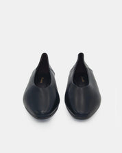work flats that convertible to flat mules in black leather 