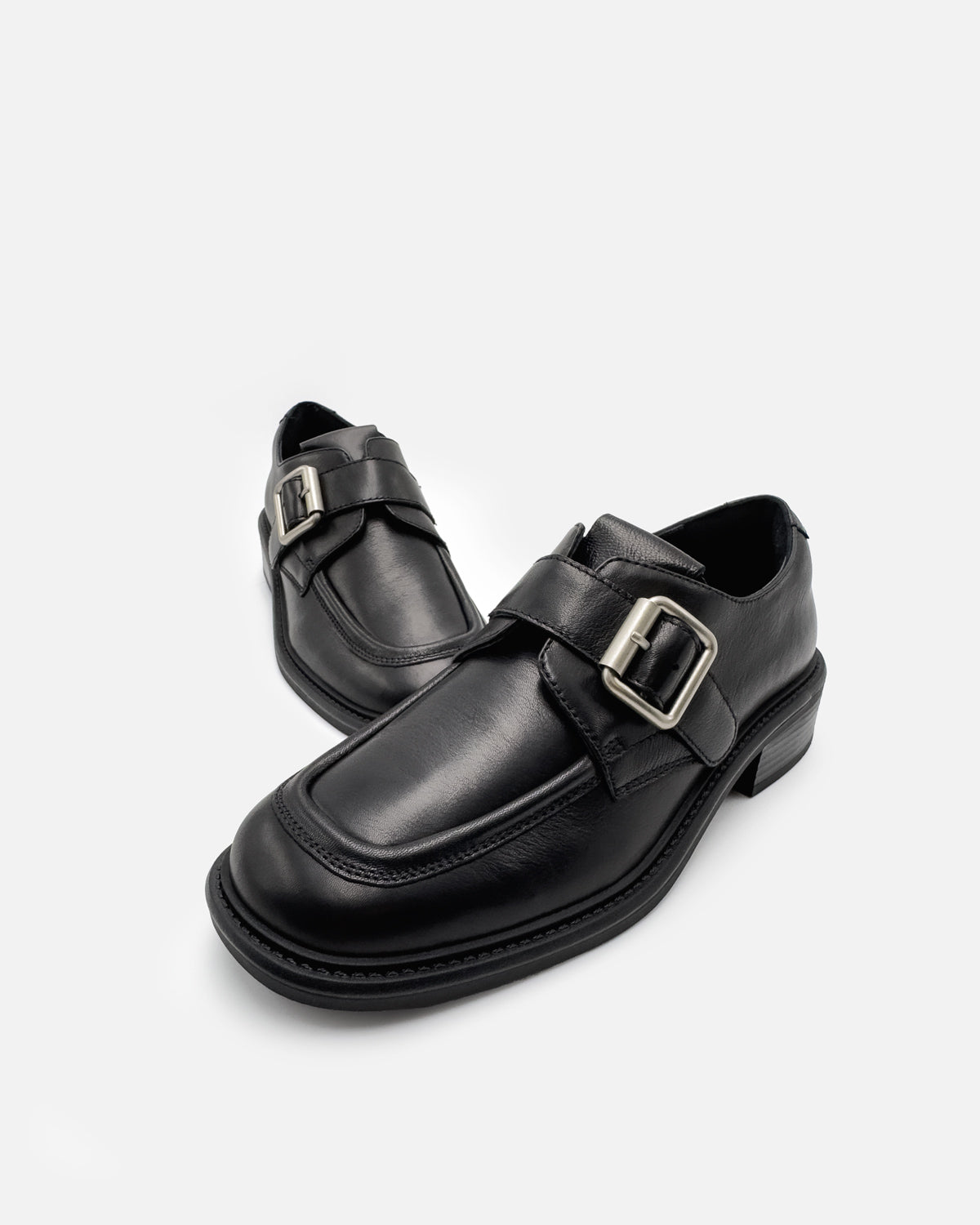 Black leather loafers women's comfortable loafers for work and commute