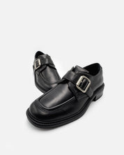 Black leather loafers women's comfortable loafers for work and commute