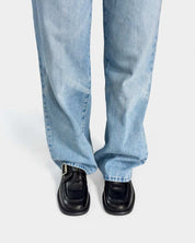 Comfortable black loafers for women with adjustable straps