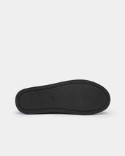 Slip-resistance sole of women's loafers in black leather