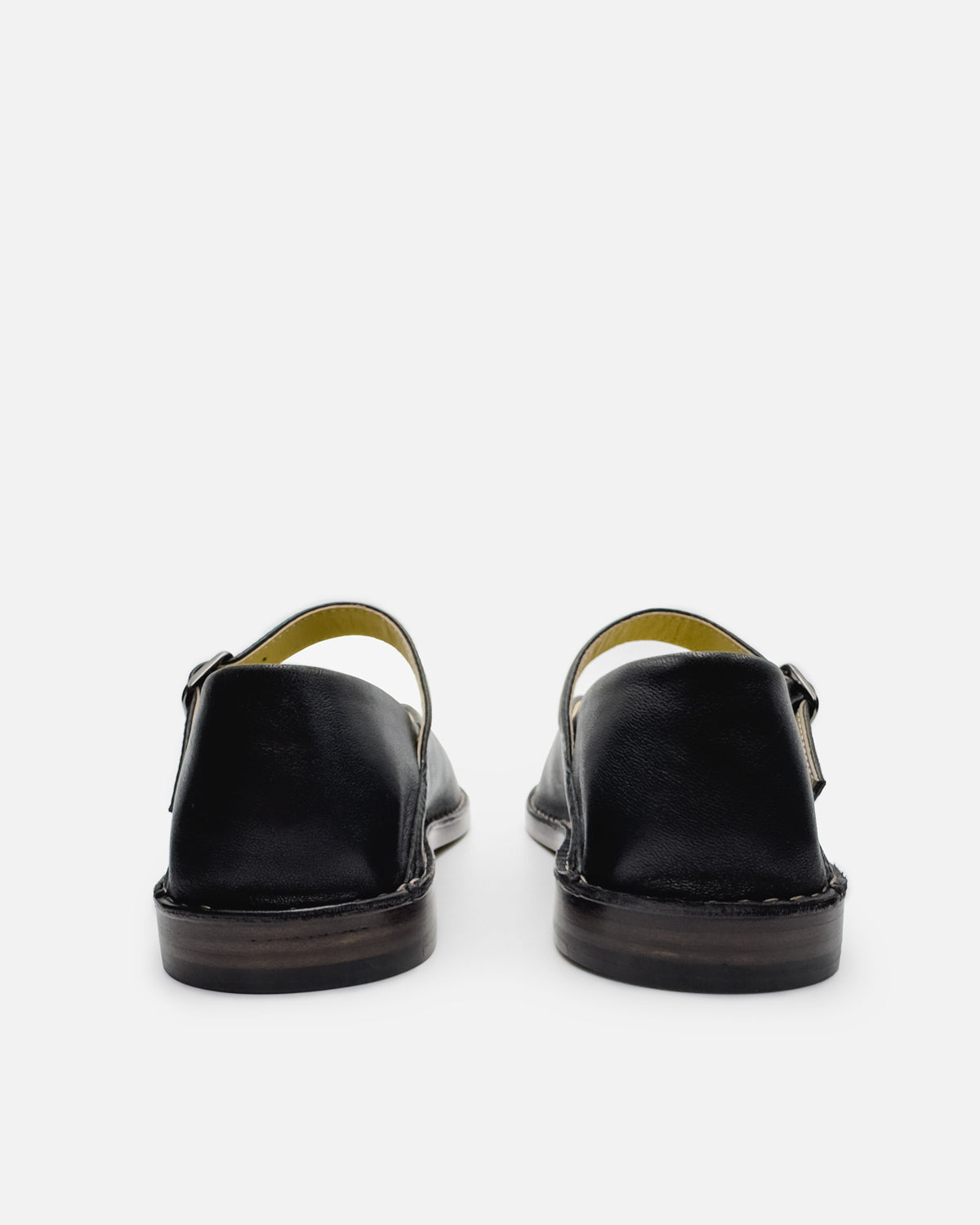Women's black Mary Jane flats leather handmade leather outsole