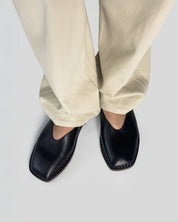 Women's Mary Jane flats in black nappa leather