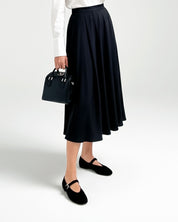 woman wearing black suede ballet flats V-cut vamp elegant for office outfit Australia