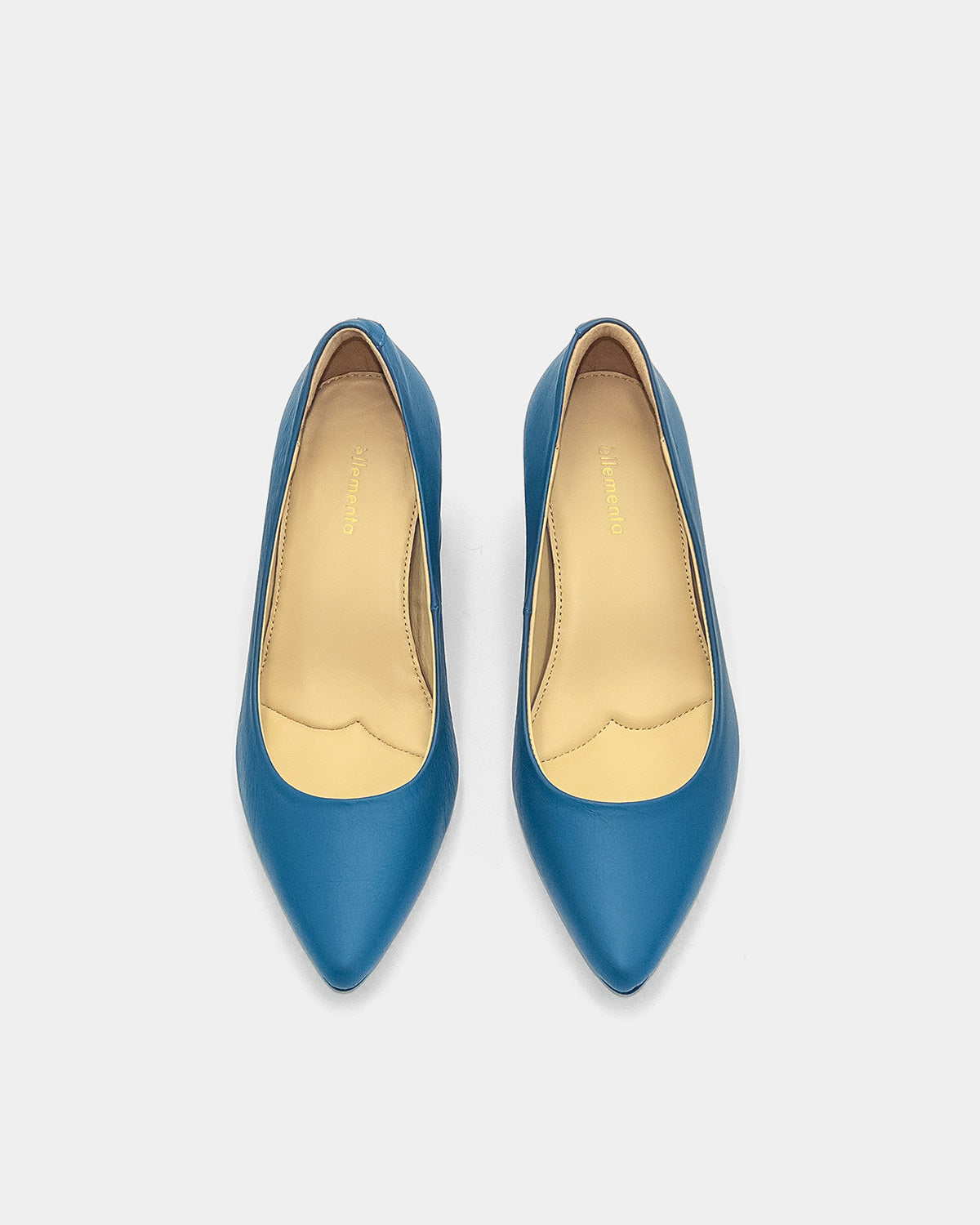 blue block heel pumps with cushioned insole