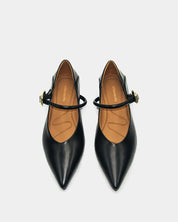 flat mary jane shoes in leather with cushion support for all day comfort