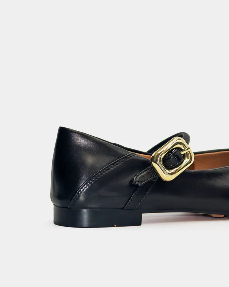flat mary jane in premium leather for elevated work wear