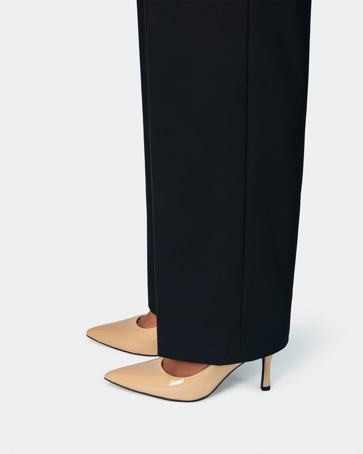 Elegant nude beige patent heeled pumps for ladies with all day support – èllementa Comfort Heels