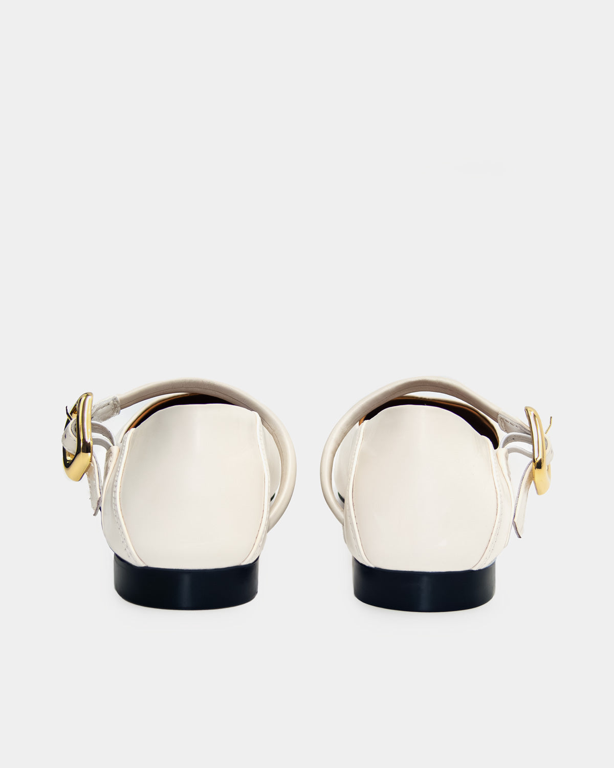 Stylish women’s white leather Mary Jane flats with comfort sole