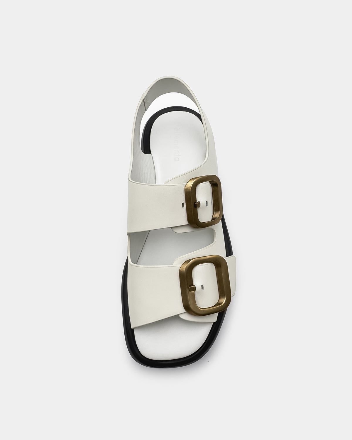 Ladies white platform sandals in leather cushioned footbed and secure buckle straps Australia