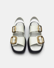 White Leather Platform Sandals