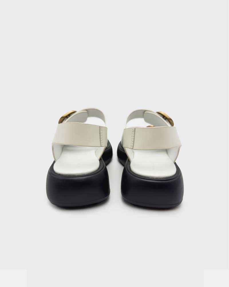 White Leather Platform Sandals