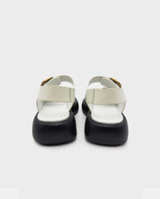 White Leather Platform Sandals