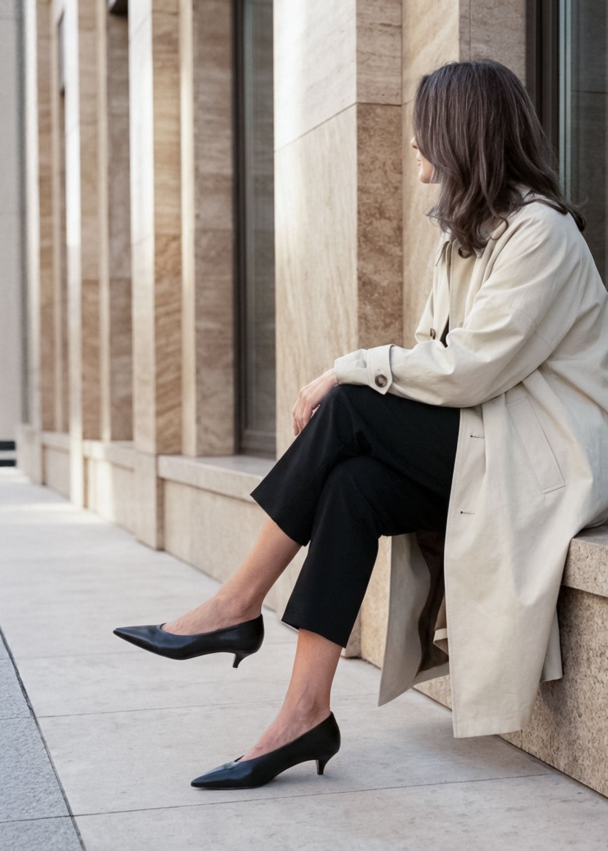 women's black leather kitten heels for everyday comfort and style Australia