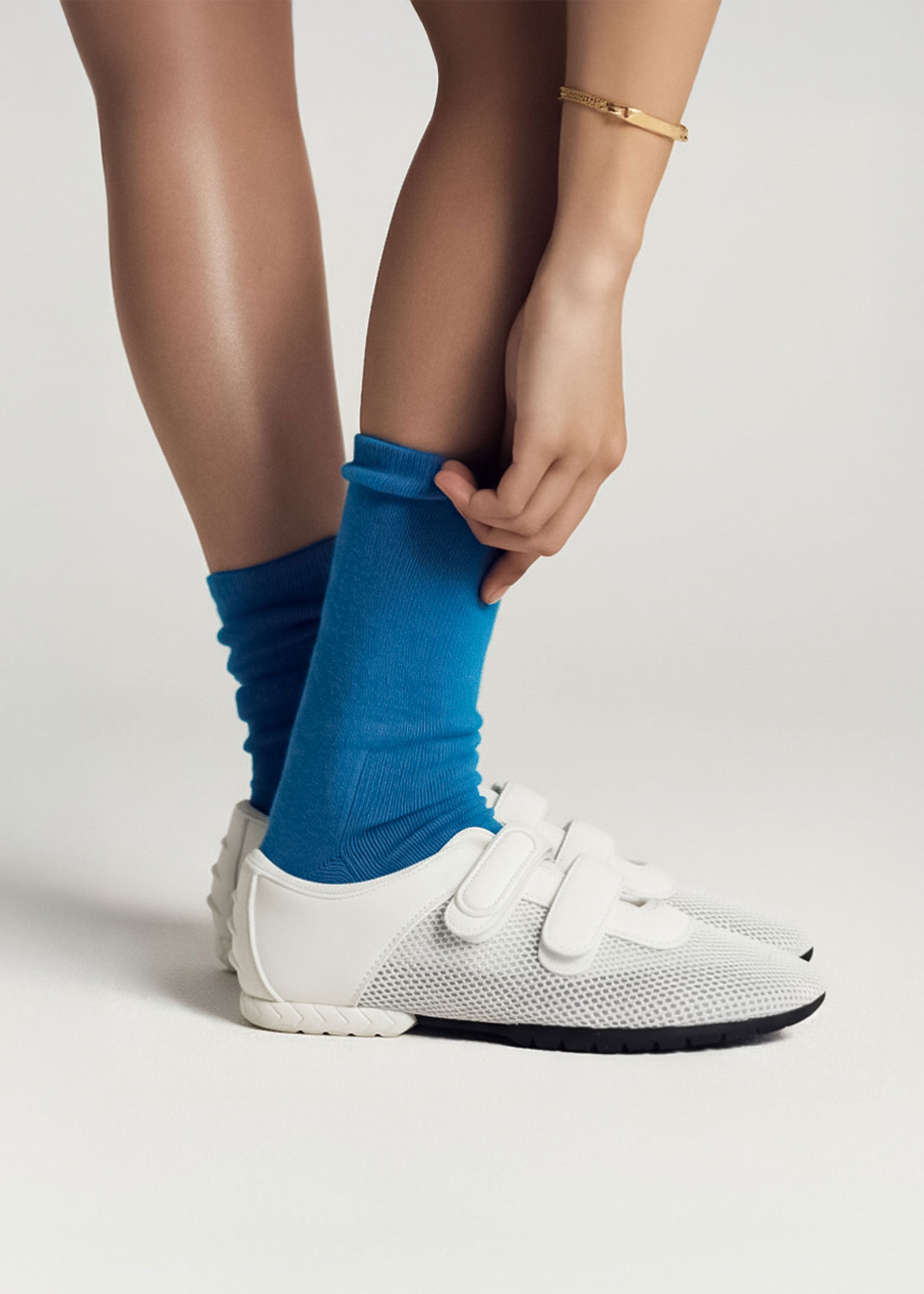 Leather sneakers for women in white mesh sneaker upper and double hook loops Australia