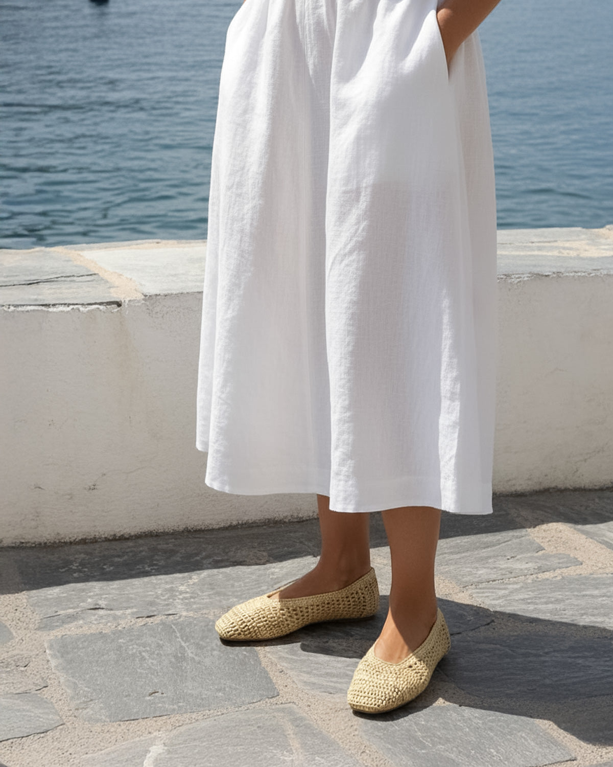 Raffia ballet flats women's summer holiday travel shoes Australia