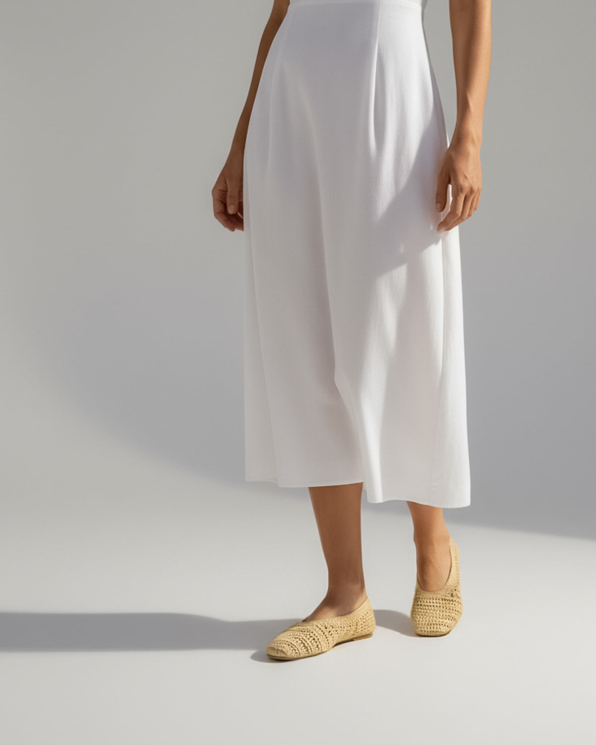 Women's raffia ballet flats with leather padded footbed Australia