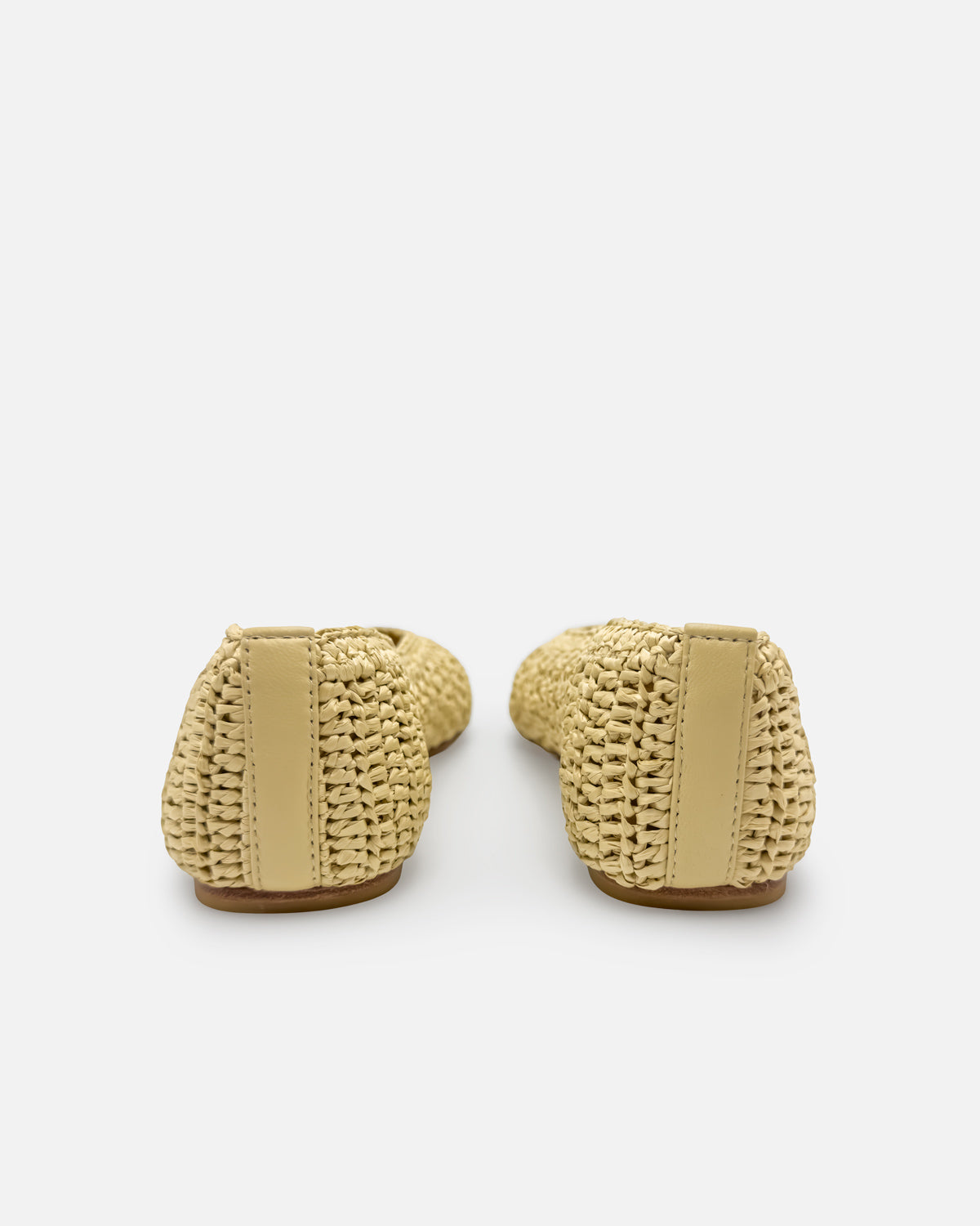 Woven raffia ballet flats for women with leather supportive comfort 